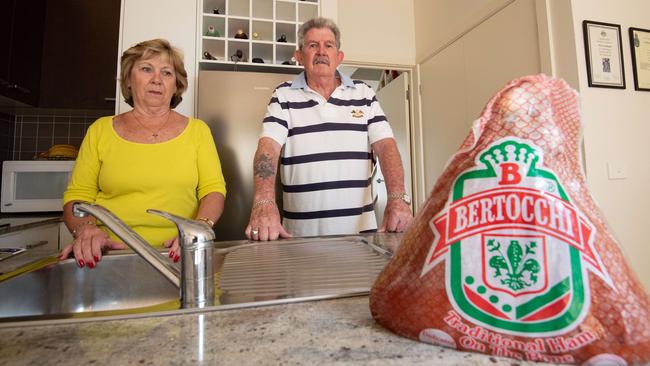 Marion and Peter Archibald were left stranded with their Christmas ham because an Uber driver refused to drive them on religious grounds. Picture: Jason Edwards