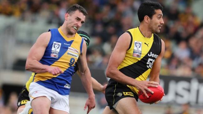 Pickett goes on the attack in the VFL grand final. Picture: Michael Klein