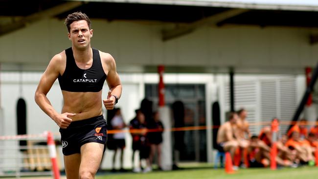 Josh Kelly during the Giants’ 2km time trial. Picture: Phil Hillyard