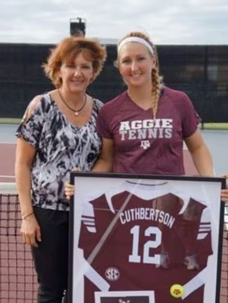 Janelle Cuthbertson played college tennis in the US, earning herself a sport management degree. Picture: Supplied