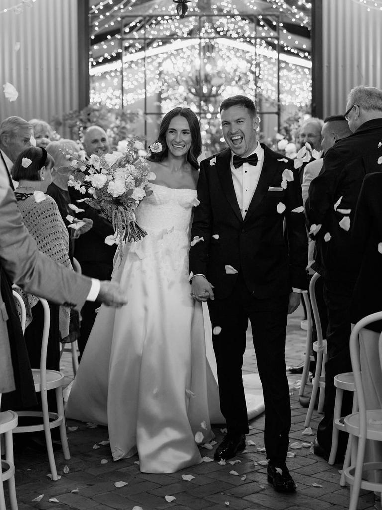 Liam Stapleton and Sarah Crisanti's wedding at Mandalay House & Garden. Picture: Sebastian Paynter