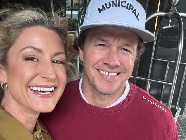 Weather reporter Liz Cantor and actor Mark Wahlberg. Photo: Instagram.