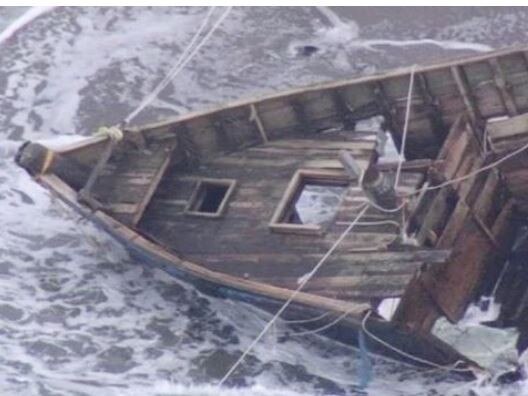 Hundreds of wrecked North Korean fishing boats have washed up in Japan, some with body parts on-board. Picture: Supplied