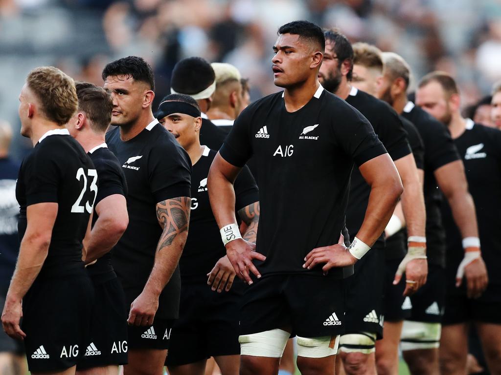 All Blacks players looked stunned by what happened.