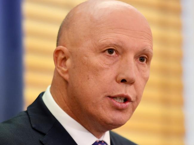 CANBERRA, AUSTRALIA - NewsWire Photos - May 30 2022: New Liberal Party leader Peter Dutton and deputy leader Sussan Ley during a press conference after the Liberal Party Room Meeting  at Parliament House in Canberra. Picture: NCA NewsWire / Tracey Nearmy