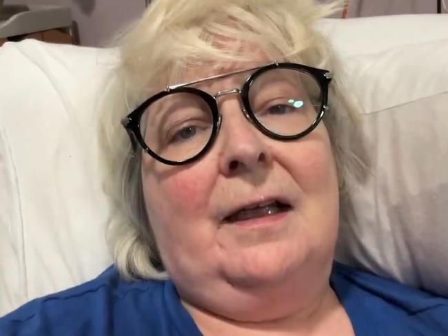 The actor and comedian posted a video from her hospital bed.