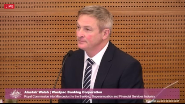 Westpac exec Alastair Welsh appears at the banking royal commission