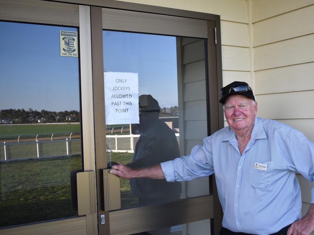 President Barry Burgess outside the new jockey’s room. (Photo: Michael Hudson/ Warwick Daily News)