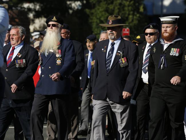 Campbelltown veterans marched in the parade. Picture: Robert Pozo