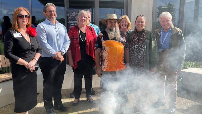 Bundjalung elder Uncle Franc Krasna held an Indigenous smoking ceremony at the new Tweed Valley Hospital on Friday, May 10. Picture: Supplied