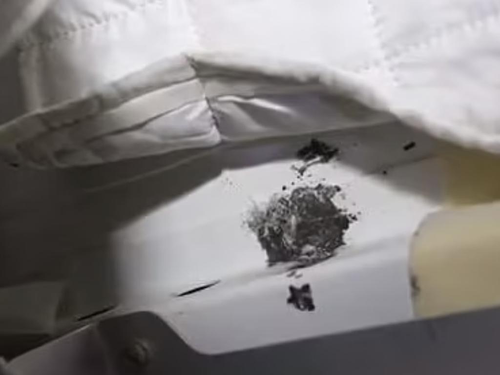 Astronauts had to plug the tiny hole with epoxy resin. Source: NASA