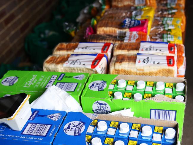 A variety of food items on offer in the Staples bag.