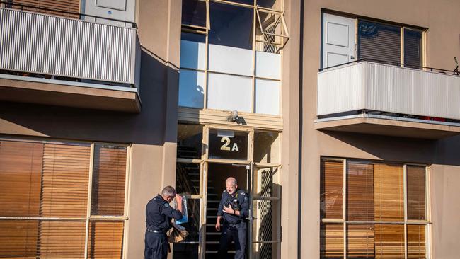 Police at the scene of the shooting in Kurralta Park in January.