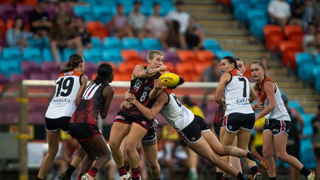 Essendon captain Eloise Chaston as the NTFL Buffaloes' beat the Essendon Bombers. Picture: Pema Tamang Pakhrin