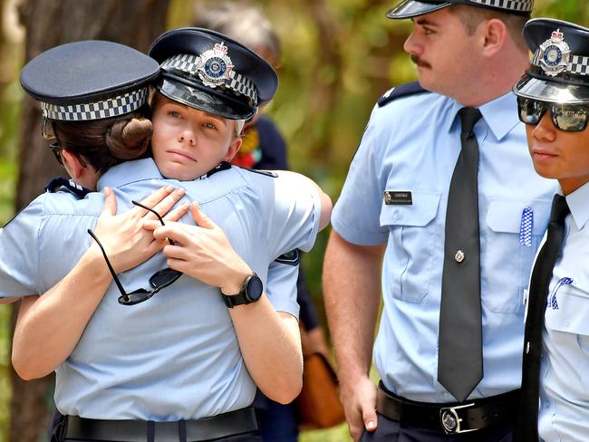 Funeral service with full police honours for our fallen constables Rachel McCrow and Matthew Arnold at the Brisbane Entertainment Centre. Picture: John Gass/NCA NewsWire