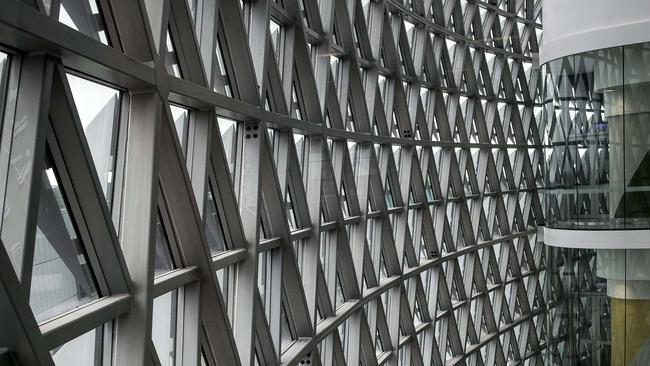 The famous SAHMRI windows. Picture: Mike Burton.