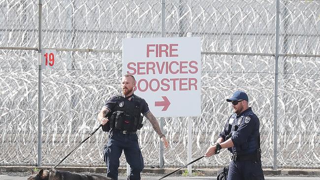 Officers responding to rioting inmates at Arthur Gorrie Correctional Centre. Picture: Annette Dew