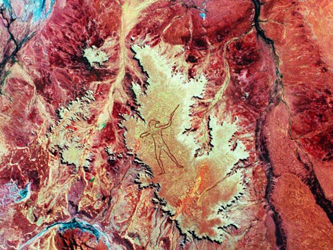 An image from NASA showing Marree Man from space. Picture: Australian Centre for Remote Sensing