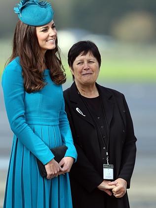 Catherine, Duchess of Cambridge wears Emillia Wickstead at the official greeting at Dunedin International Airport. Picture: Getty Images