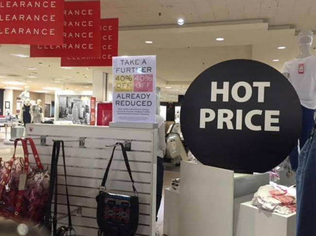 Expect sales like this all year round on Myer’s discount floors. Picture: Facebook