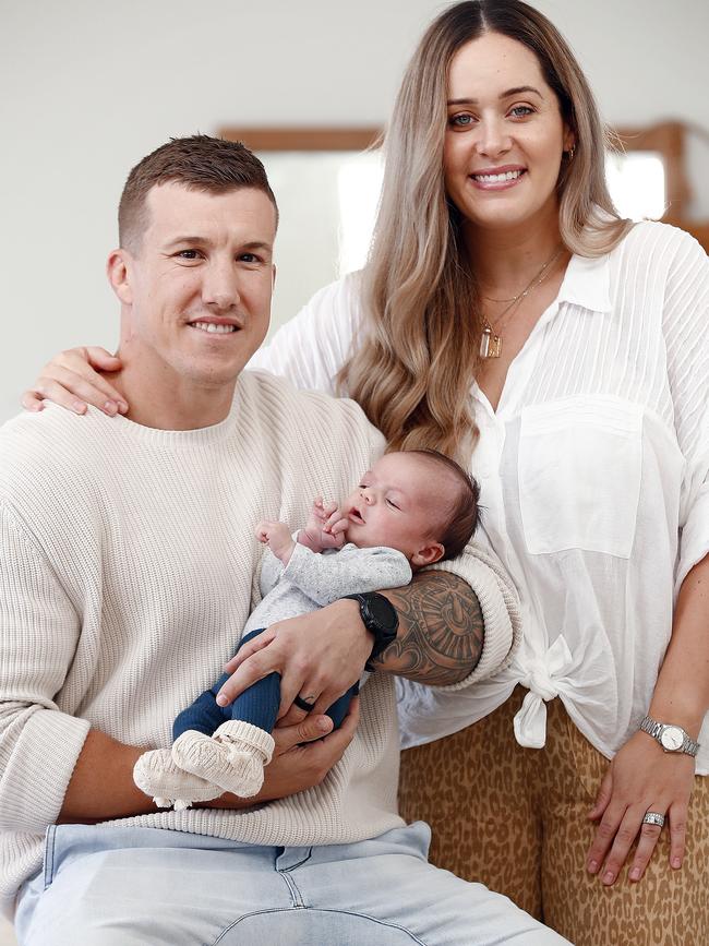 Trent and Chantelle welcomed baby Brees to their home during the pandemic. Picture: Sam Ruttyn