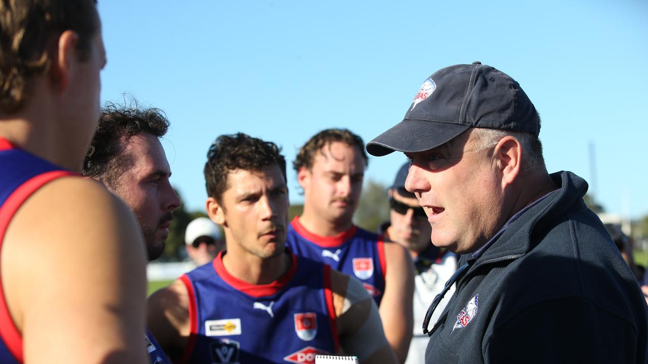 Queenscliff coach Heath Jamieson encouraged his charges to get under the skin of their opponents. Picture: Alan Barber