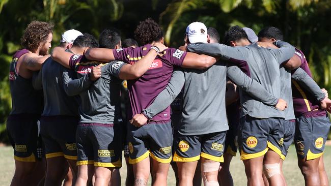 The Brisbane Broncos training at Red Hill. Pic Peter Wallis