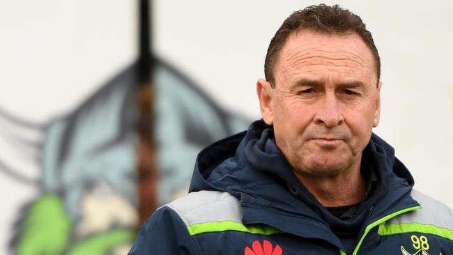 Raiders coach Ricky Stuart believes all contracted players from each club should be eligible to play NRL next season. Picture: Tracey Nearmy/Getty Images