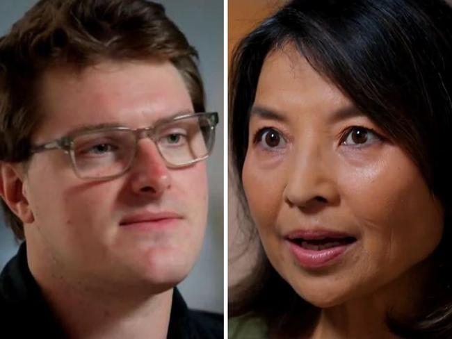 A “hero” bystander who rescued a woman mauled by a shark off Sydney’s south has revealed he wasn’t thinking about the lurking shark when he leapt into action, with the potential risk to his own safety trumped by the desperate need to save her. Mangyon “Mani” Zhang, 57, was paddle boarding about 10m from the shore at Gunyah Beach in Bundeena last month when she was mauled by what’s believed to have been a bull shark. Meant to just be a quick paddleboard, Ms Zhang told 60 Minutes she felt as though she’d been stung by something before she got a “very eerie feeling” that something had gone past her. “I was so scared. I said, ‘Oh, what’s that?’” Ms Zhang told the program. Picture: 60 Minutes.