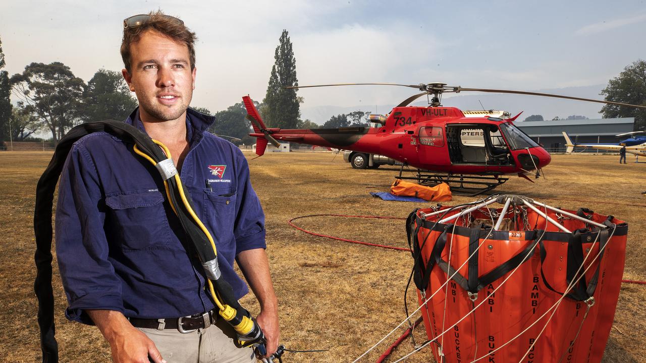 Tasmanian Helicopters pilot James Brient at Fingal. PICTURE CHRIS KIDD