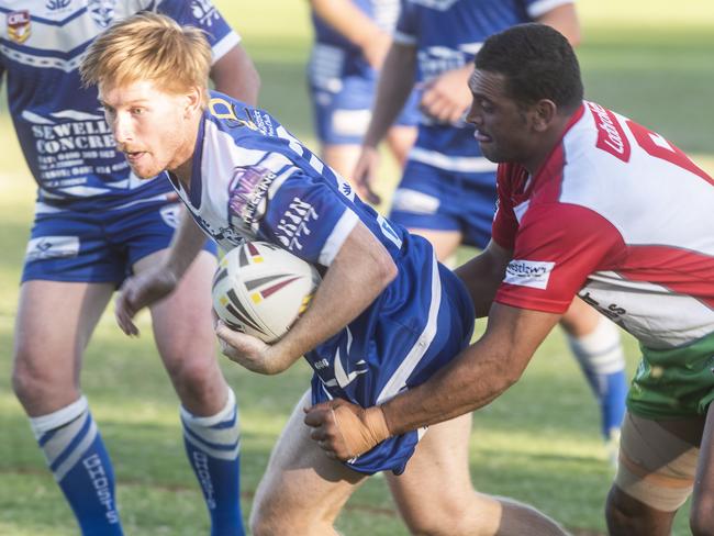 Mitch Gorman breaks free of a South Grafton tackle in the local derby at McKittrick Park.