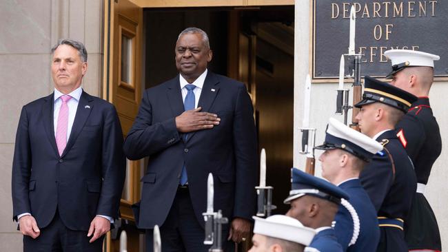 Defence Minister Richard Marles and US Defence Secretary Lloyd Austin. Picture: AFP