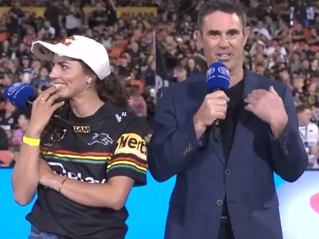 Brad Fittler's cringeworthy interview with Australia's Olympic gold medallist sisters Jessica (left) and Noemie Fox.