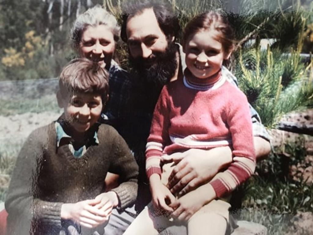 Geoffrey Rallings with his family in their front yard when they moved to Lady Bay. Son John, wife Beryl, Geoffrey and daughter Irene. Picture supplied by Irene Rallings