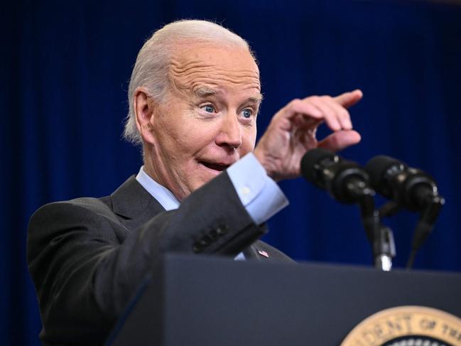 US President Joe Biden campaigns in New Hampshire. Picture: AFP