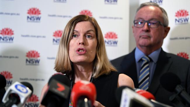 NSW Chief Health Officer Dr Kerry Chant and NSW Health Minister Brad Hazzard. Picture: Joel Carrett