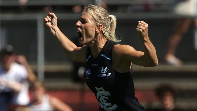 Katie Loynes celebrates a goal. Picture: AAP