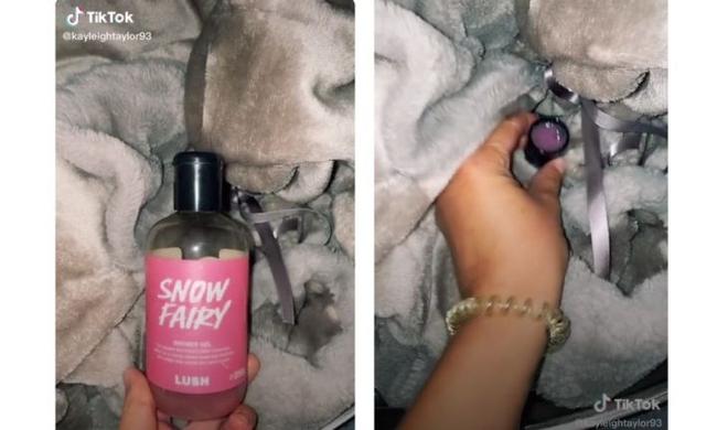 Add a cap full of the shower gel to your laundry for a great scent on your clothes. Images: TikTok /@kayleightaylor93