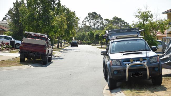 Vehicles "polite parking" in North Lakes. Picture: Marcel Baum