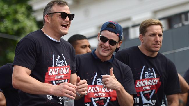 Brett Morris Luke Keary had warm words for their mates. Photo: AAP Image/Jeremy Piper