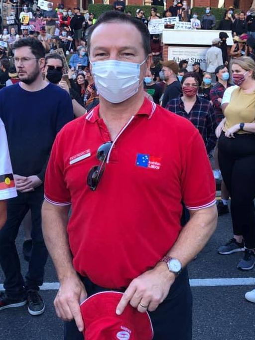 Labor MP Graham Perrett at a Black Lives Matter protest in Brisbane on Saturday.