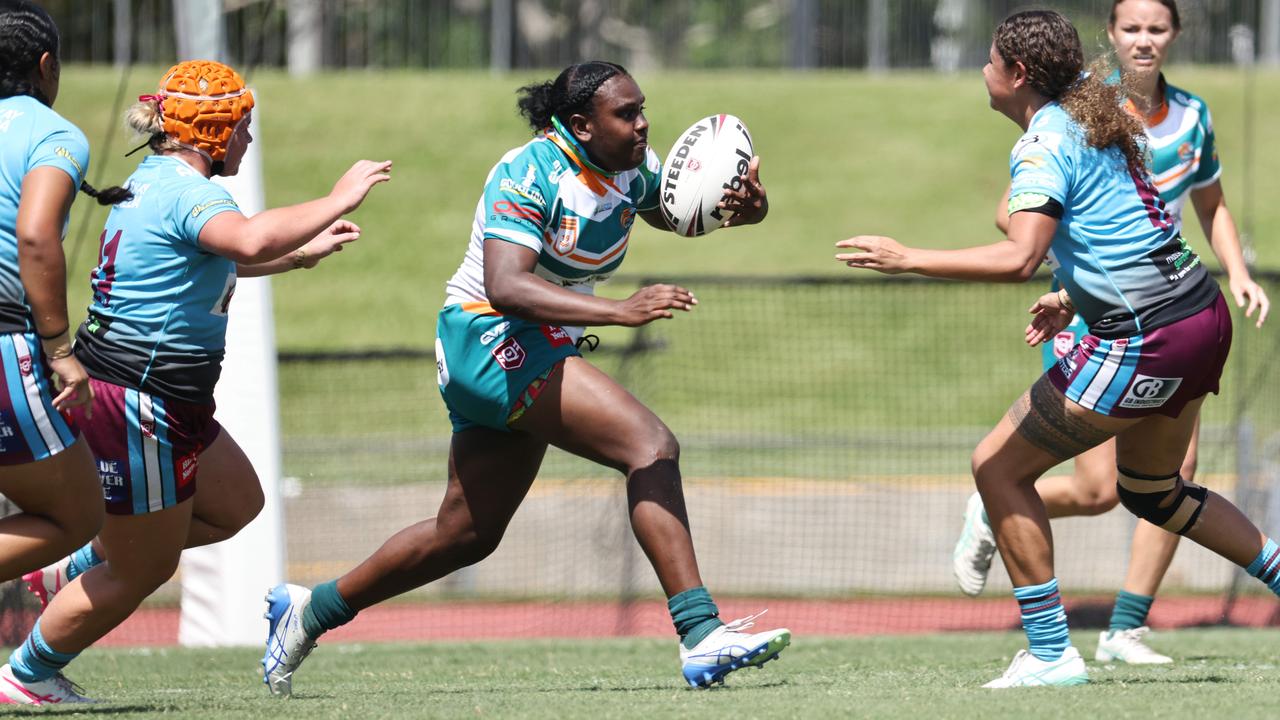 Lisa Waireg attacks the line for the Northern Pride Picture: Brendan Radke