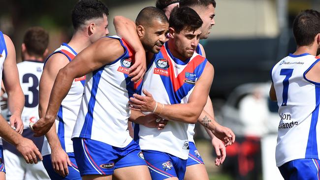 Ahmed Saad celebrates a goal for West Preston-Lakeside. Picture: Steve Tanner