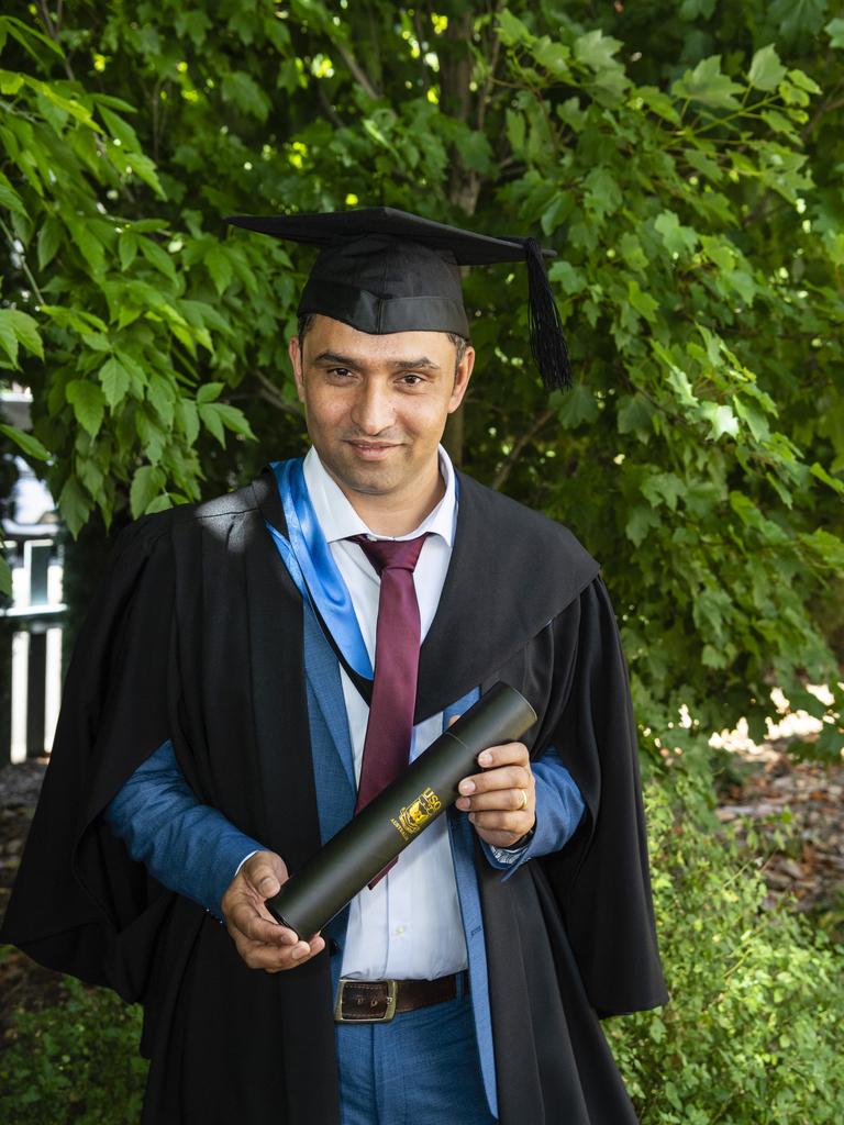 Bachelor of Nursing graduate Ram Prasad Subedi at the UniSQ graduation ceremony at Empire Theatres, Wednesday, December 14, 2022.