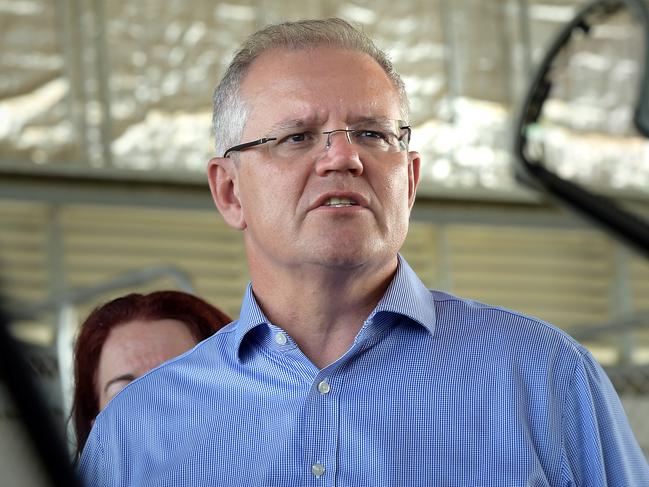 Prime Minister Scott Morrison during a visit to RAAF base Tindal in Katherine, Northern Territory, on Friday. Picture: AAP