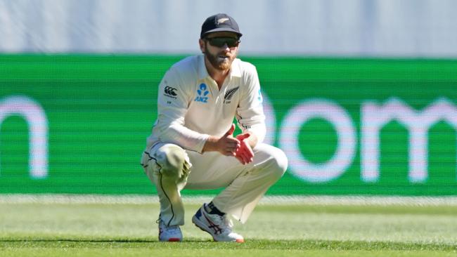 New Zealand skipper Kane Williamson late on day one. Picture: AAP