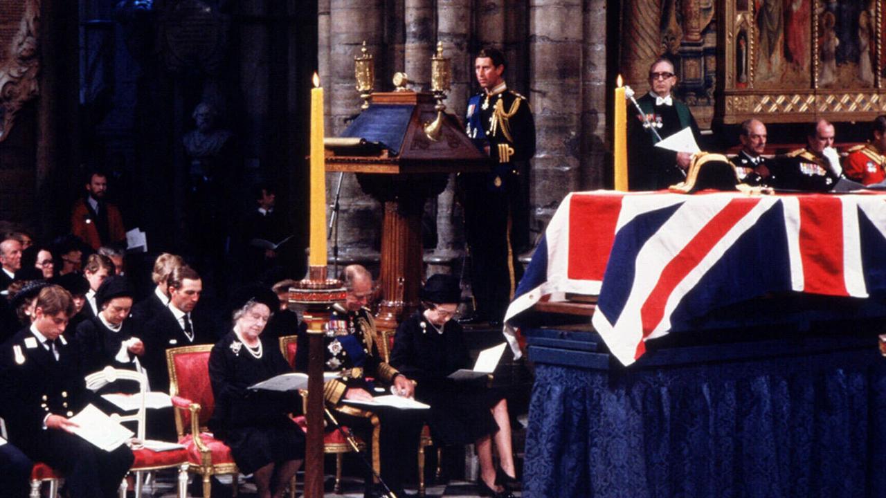 Prince Philip was thought not to want a ceremony as lavish as that of Lord Mountbatten (above) who was murdered by terrorists in 1979.