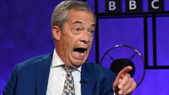 Nigel Farage is interviewed on the BBC. Picture: BBC via Getty Images.