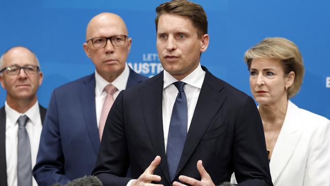 Defence spokesman Andrew Hastie was also questioned on his support for women in combat roles in the ADF. Picture: Richard Dobson / NewsWire