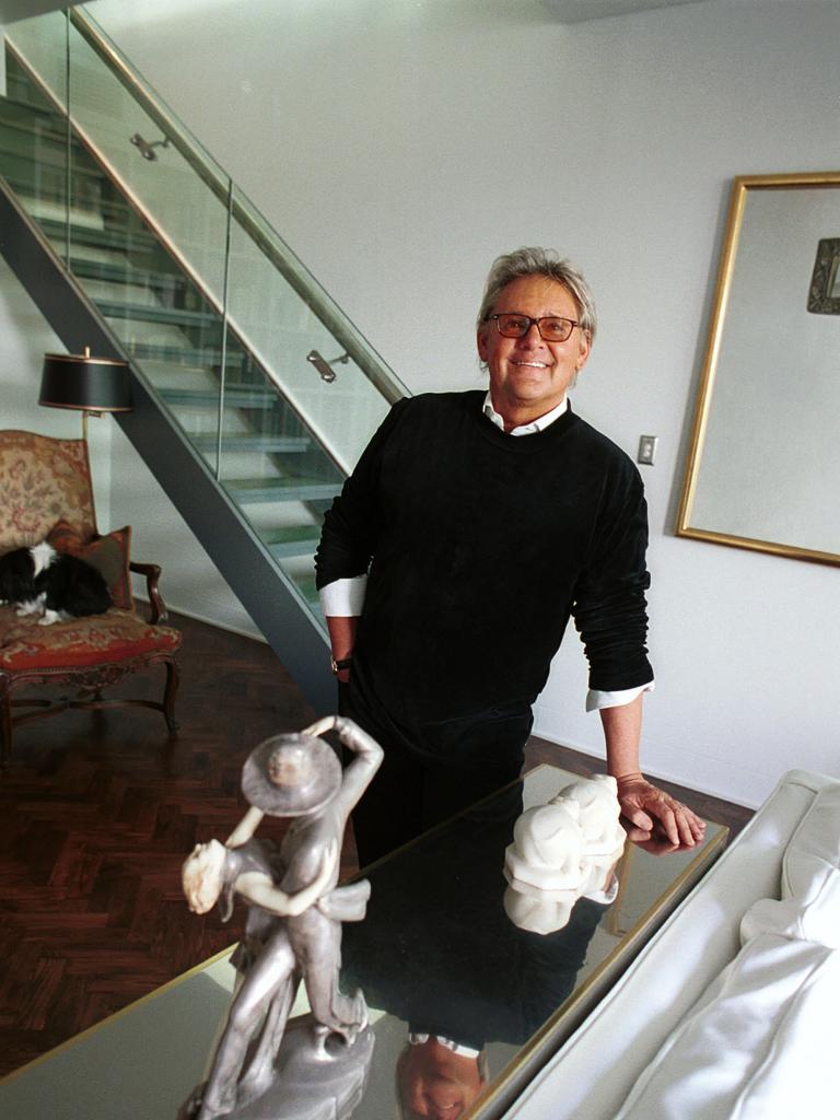 Harry in his favourite room, the library, of his Hutt Street apartment, April 2001.